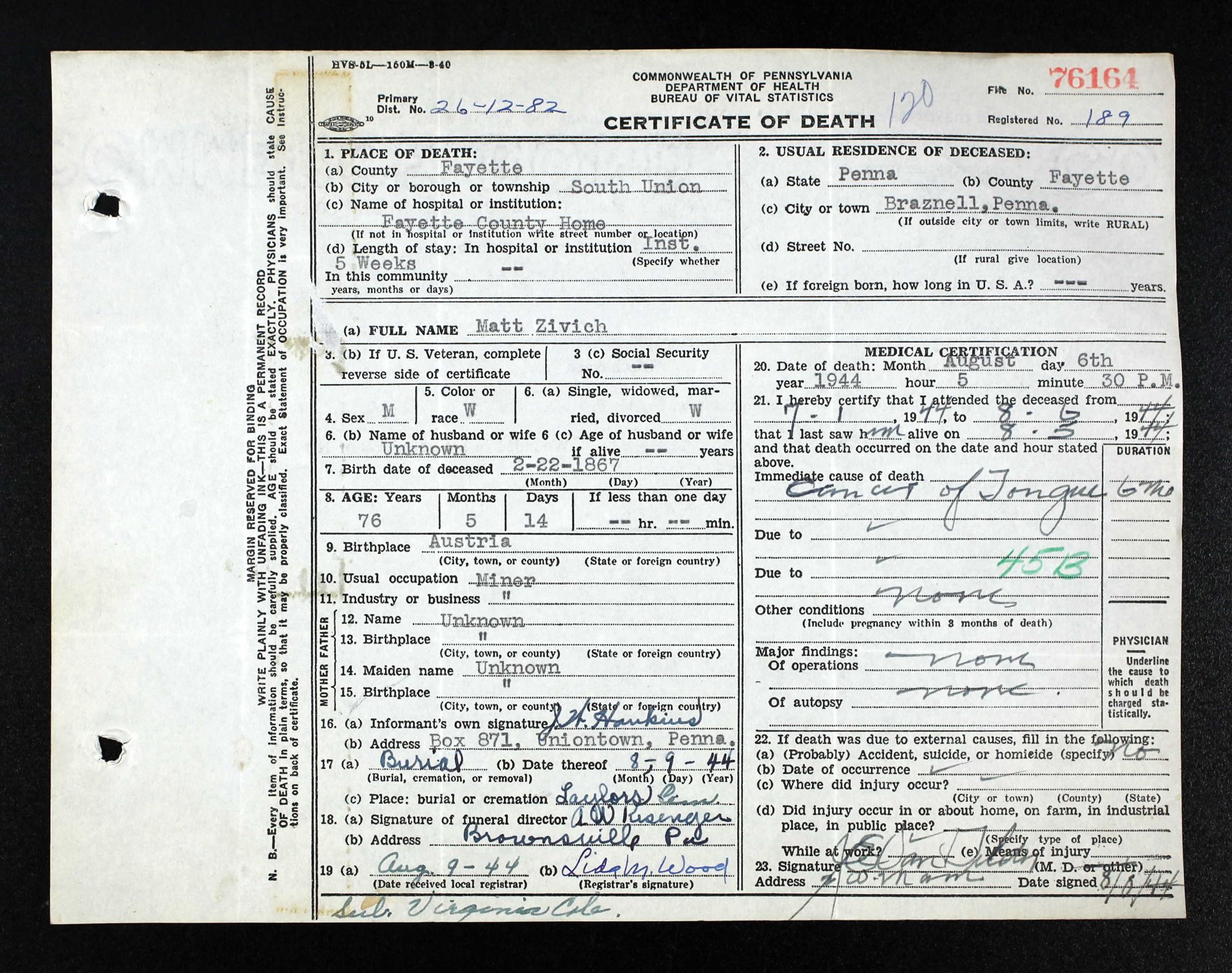 death cert